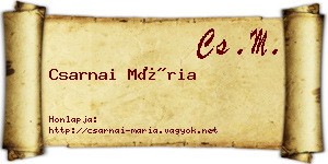 Csarnai Mária névjegykártya