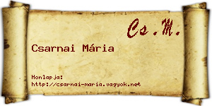 Csarnai Mária névjegykártya