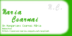 maria csarnai business card